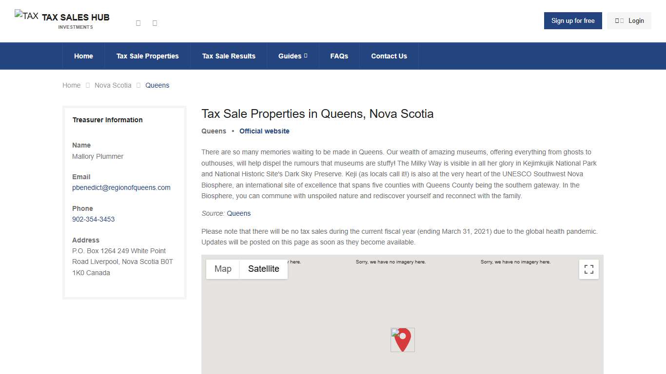 Tax Sales Queens Nova Scotia 2026 Tax Sales Hub