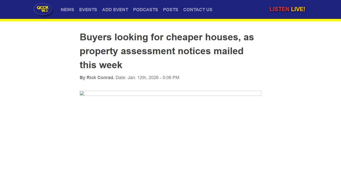 QCCR NEWS & UPDATES Buyers looking for cheaper houses, as property assessment notices mailed this week